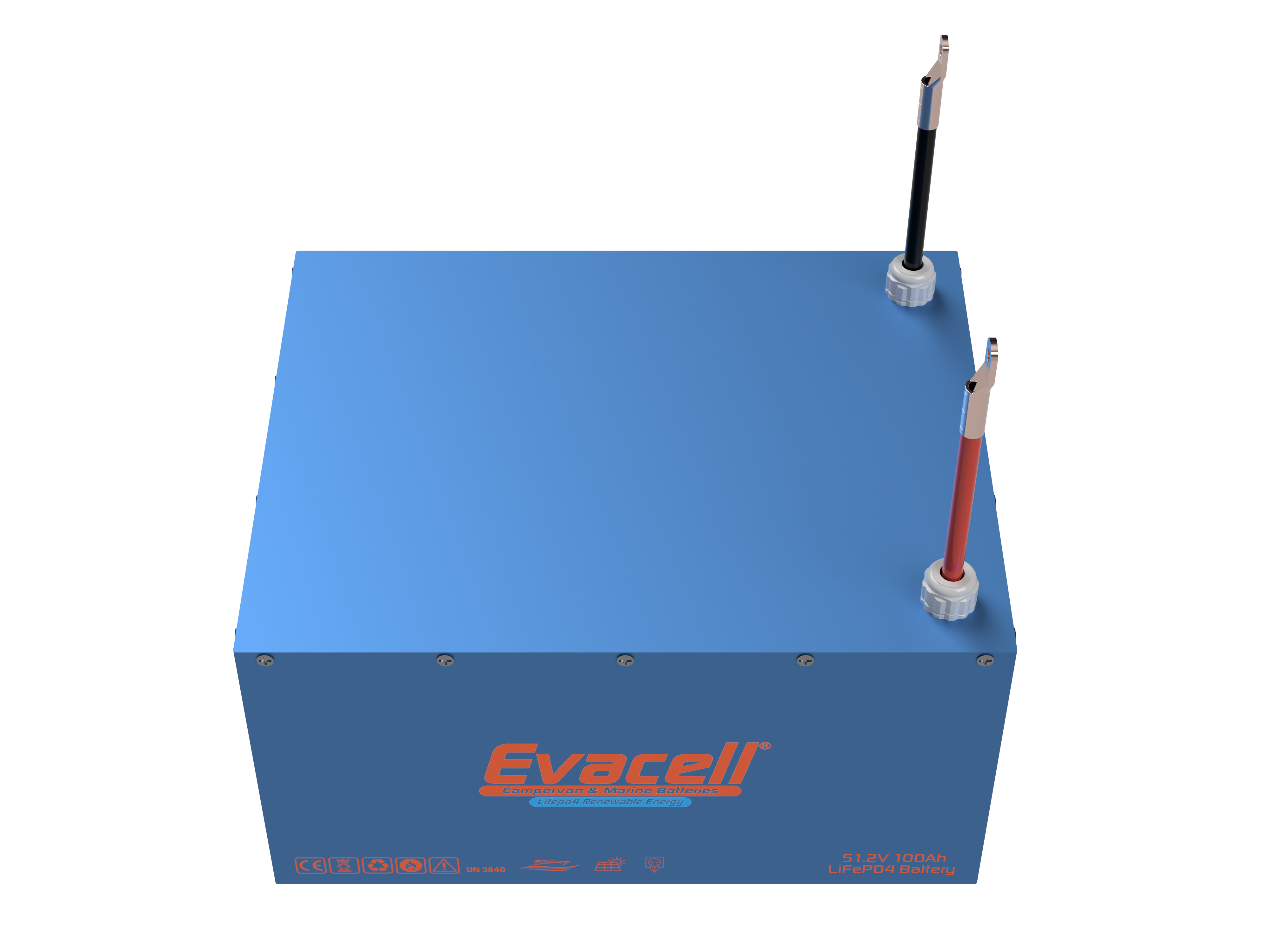 Evacell 51.2v (48VOLT) 100ah Amper Lifepo4 Lityum Demir Fosfat Akü Bluetooth Marin Karavan Akü
