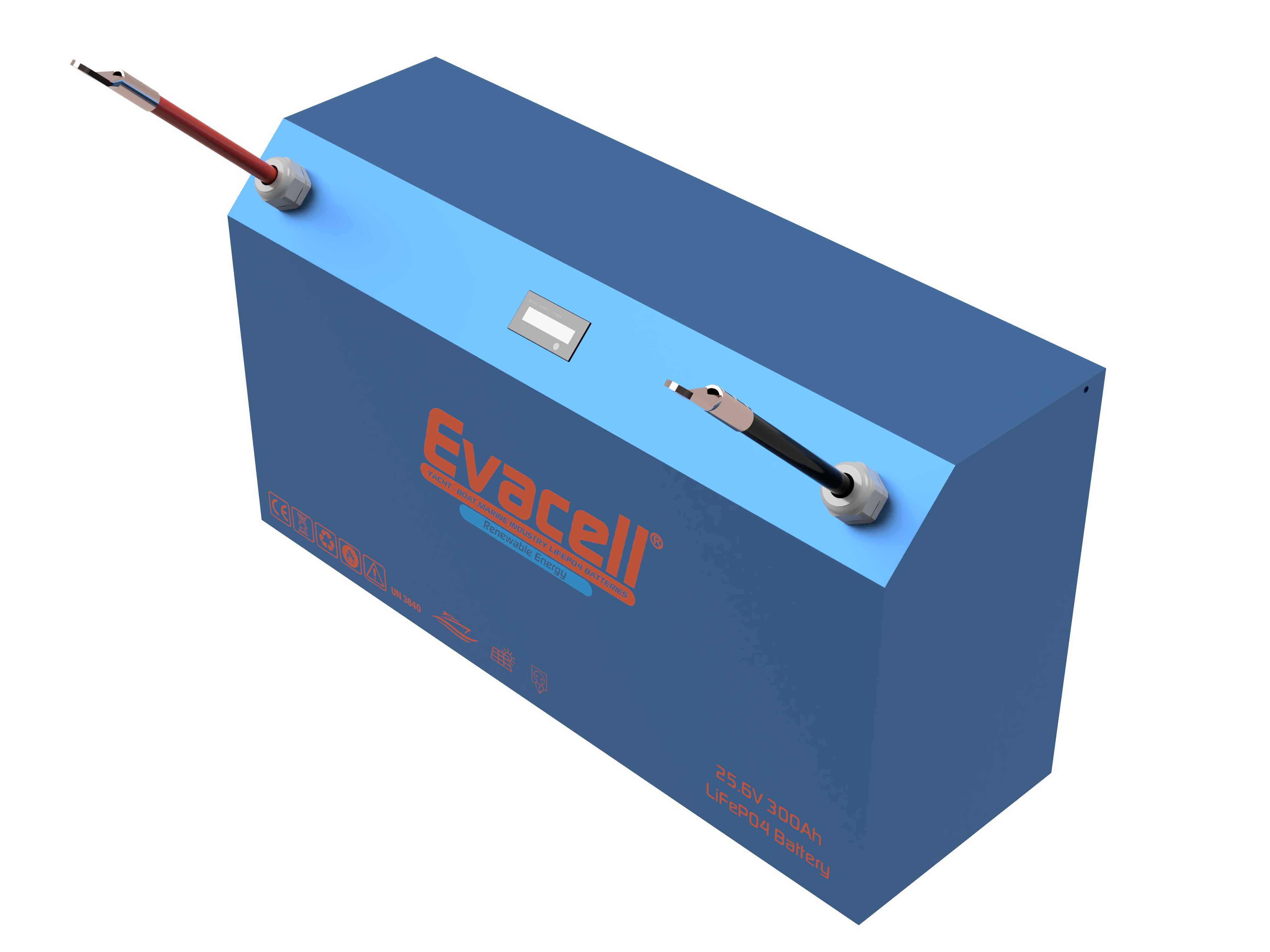 Evacell 25.6v (24VOLT) 300ah Amper Lifepo4 Lityum Demir Fosfat Akü Bluetooth Marin Karavan Akü