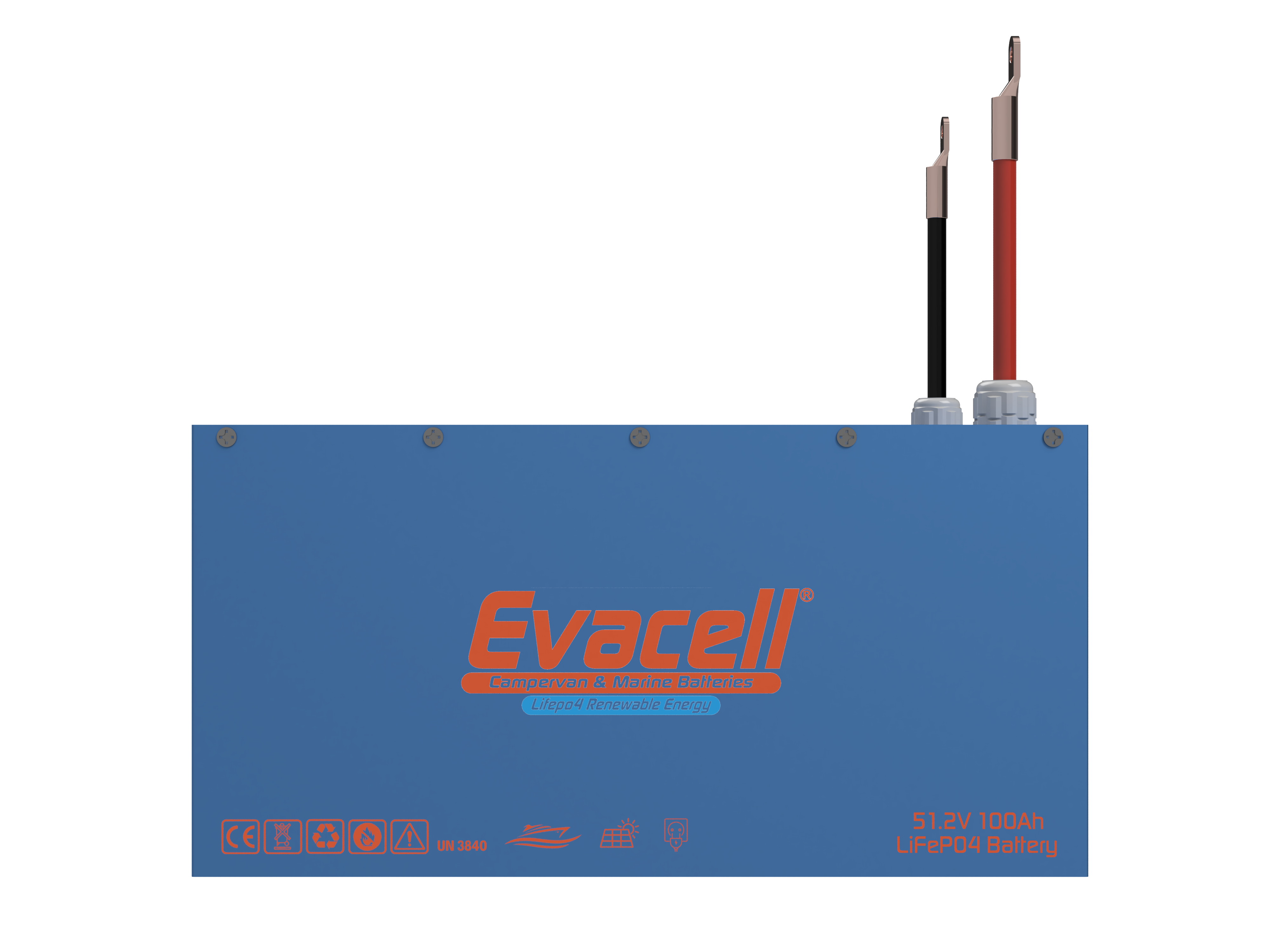 Evacell 51.2v (48VOLT) 100ah Amper Lifepo4 Lityum Demir Fosfat Akü Bluetooth Marin Karavan Akü
