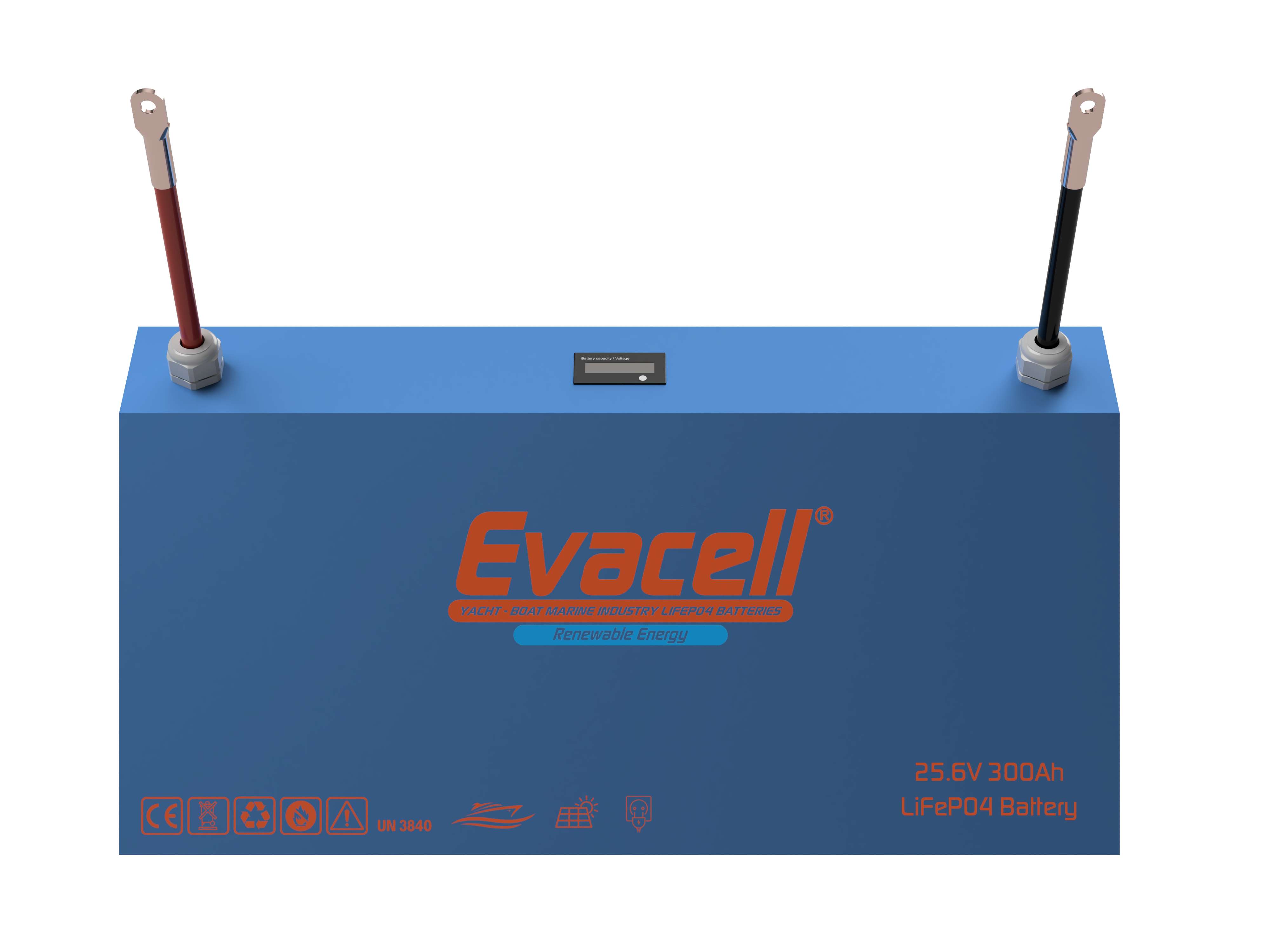 Evacell 25.6v (24VOLT) 300ah Amper Lifepo4 Lityum Demir Fosfat Akü Bluetooth Marin Karavan Akü