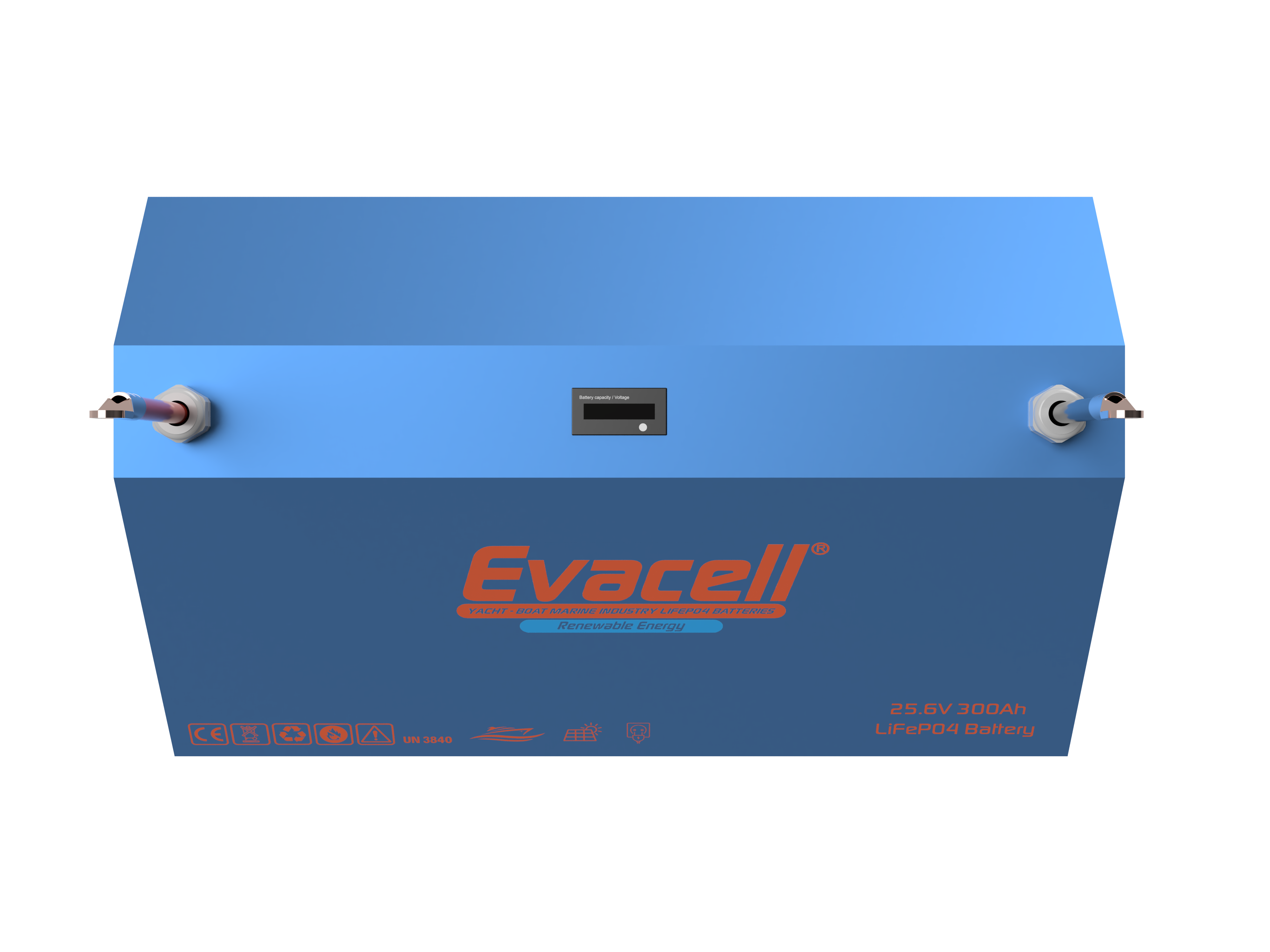 Evacell 25.6v (24VOLT) 300ah Amper Lifepo4 Lityum Demir Fosfat Akü Bluetooth Marin Karavan Akü