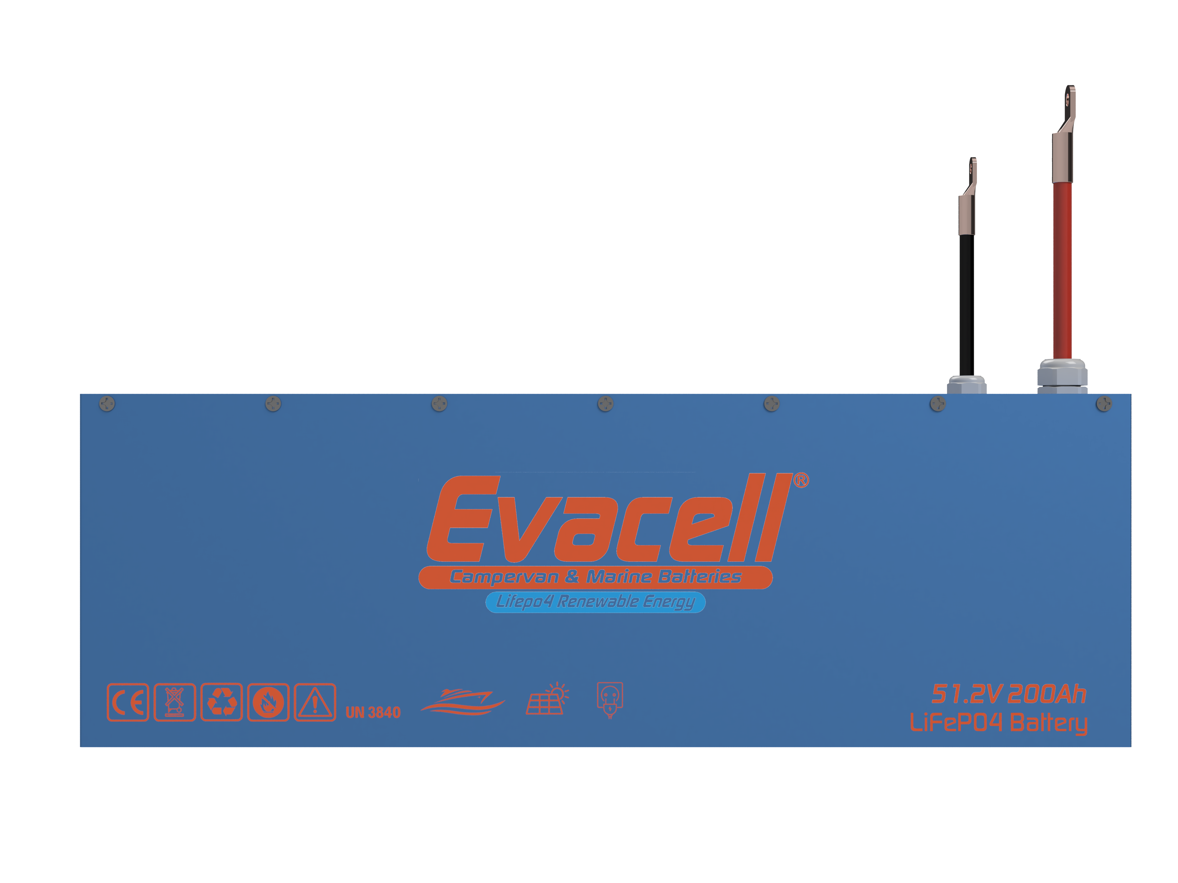 Evacell 51.2v (48VOLT) 200ah Amper Lifepo4 Lityum Demir Fosfat Akü Bluetooth Marin Karavan Akü
