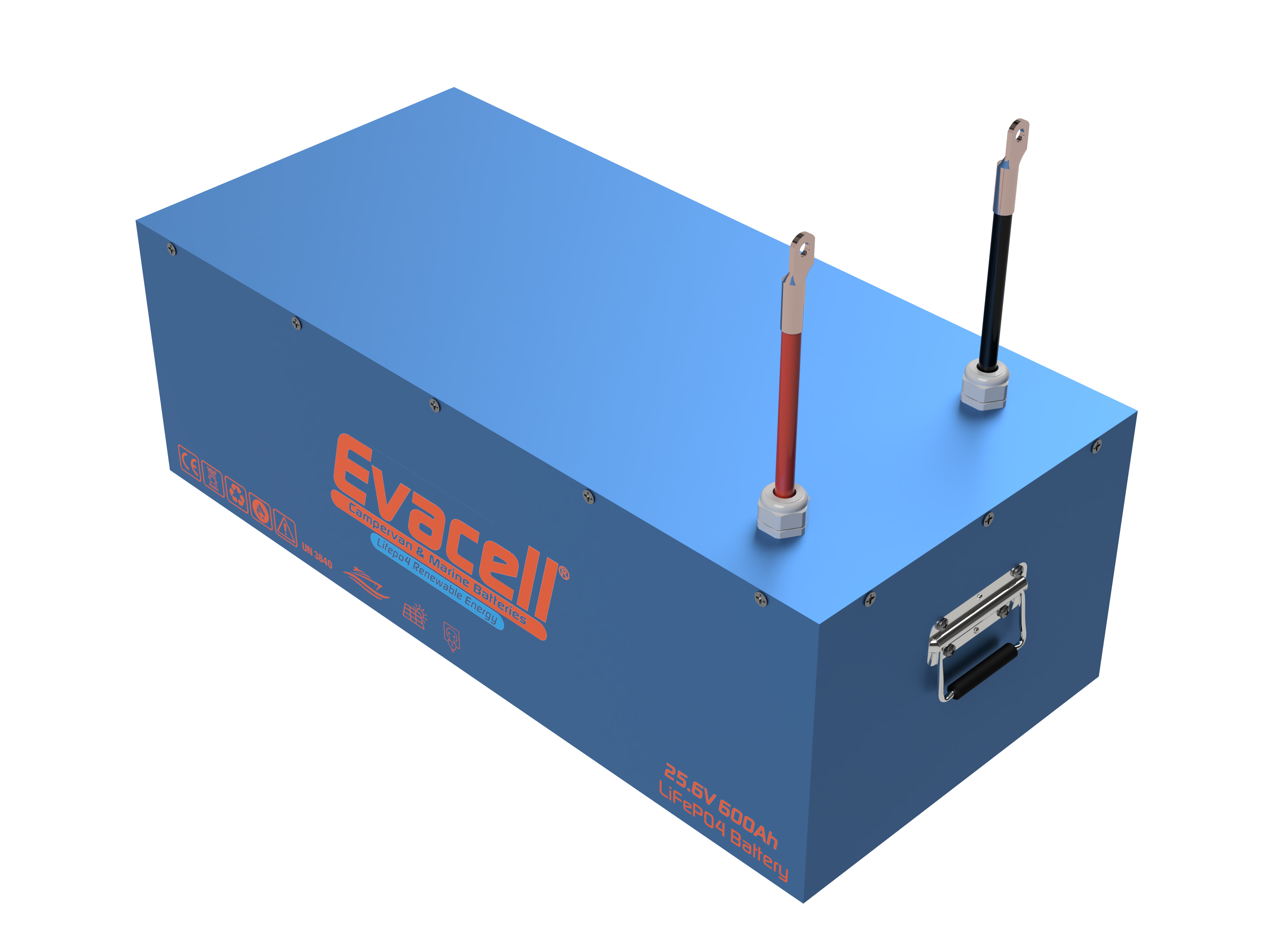 Evacell 25.6v (24VOLT) 600ah Amper Lifepo4 Lityum Demir Fosfat Akü Bluetooth Marin Karavan Akü