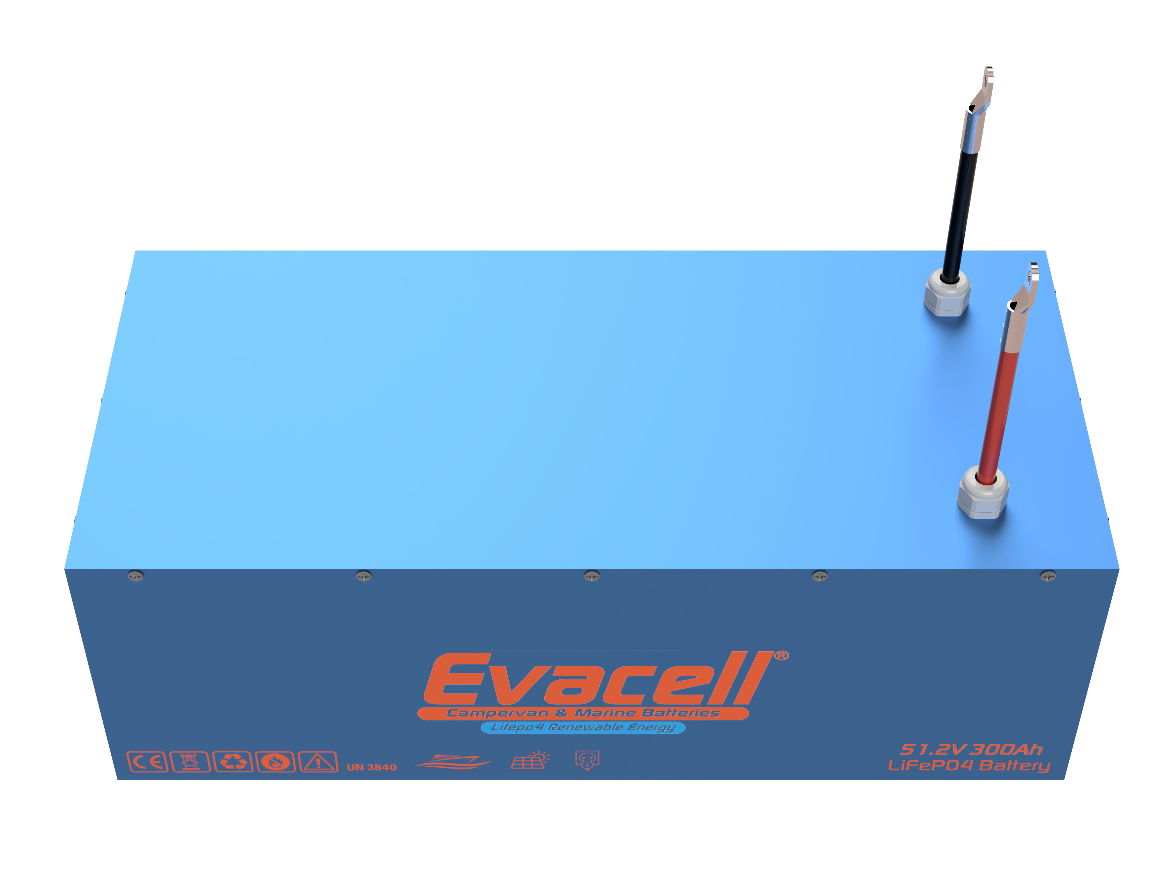 Evacell 51.2v (48VOLT) 300ah Amper Lifepo4 Lityum Demir Fosfat Akü Bluetooth Marin Karavan Akü
