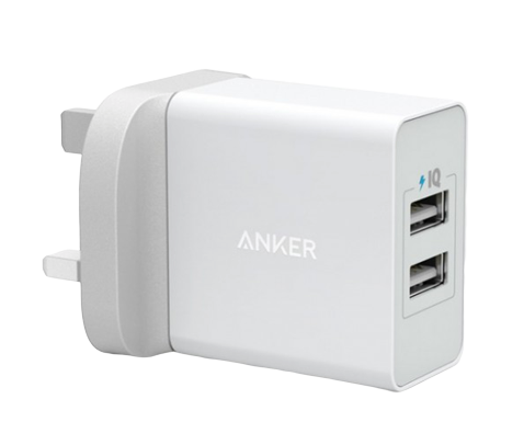 Anker Duvar Sarj 24W 2-Port USB-beyaz