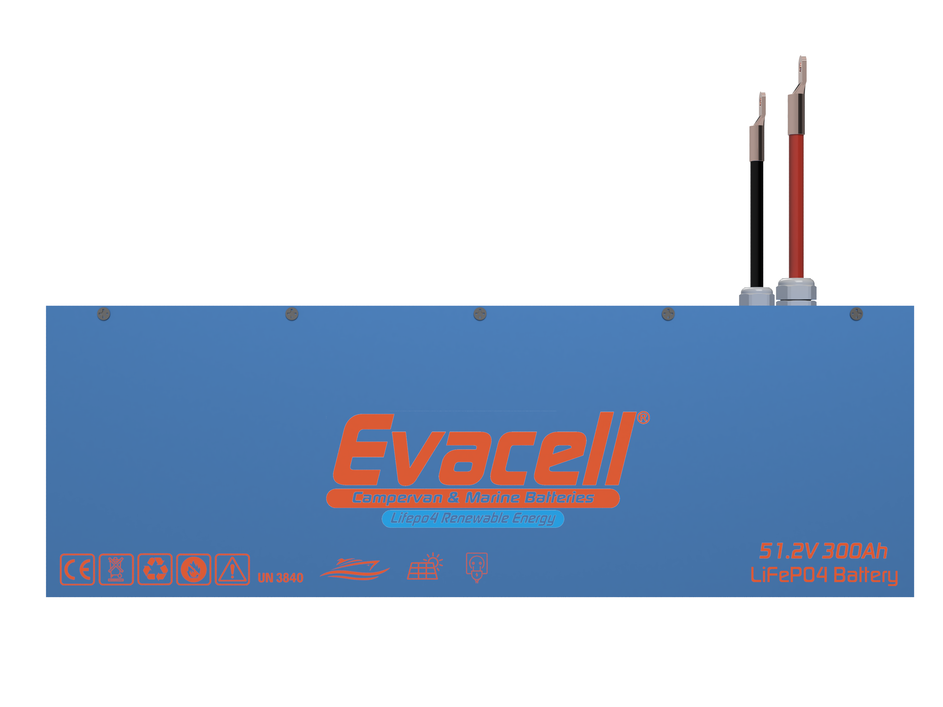 Evacell 51.2v (48VOLT) 300ah Amper Lifepo4 Lityum Demir Fosfat Akü Bluetooth Marin Karavan Akü